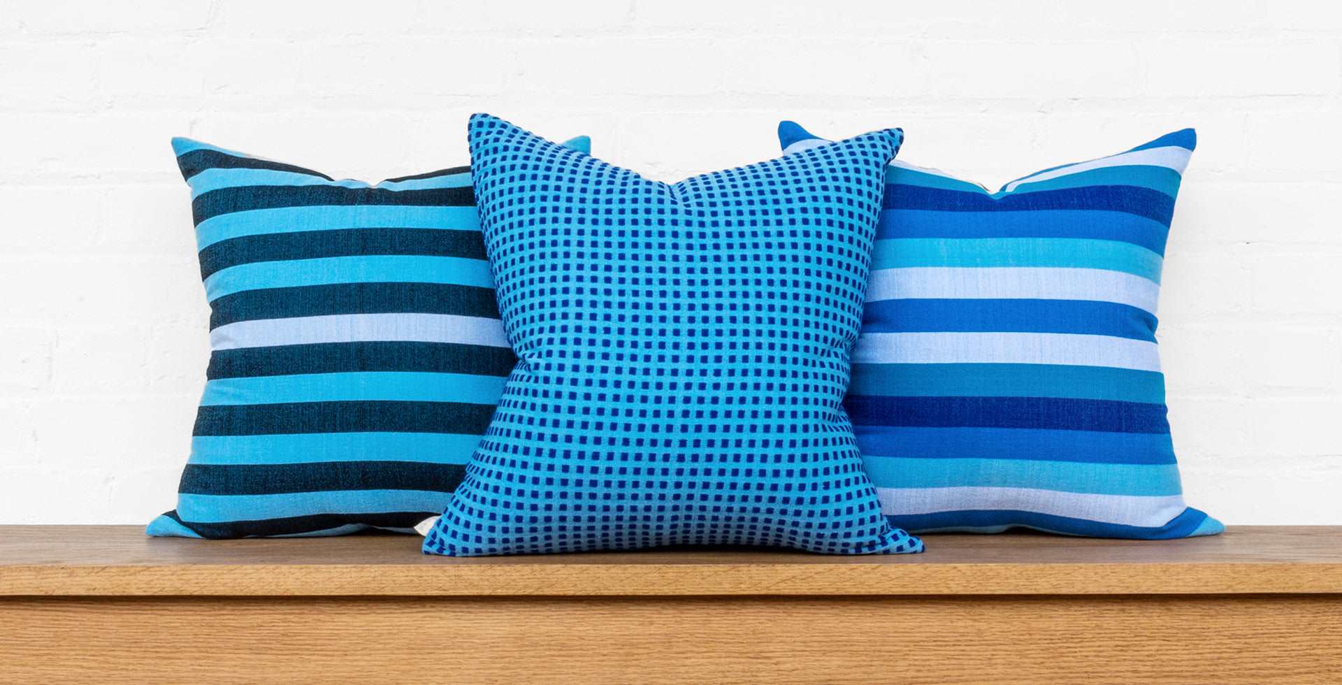 Bright blue pillows best sale