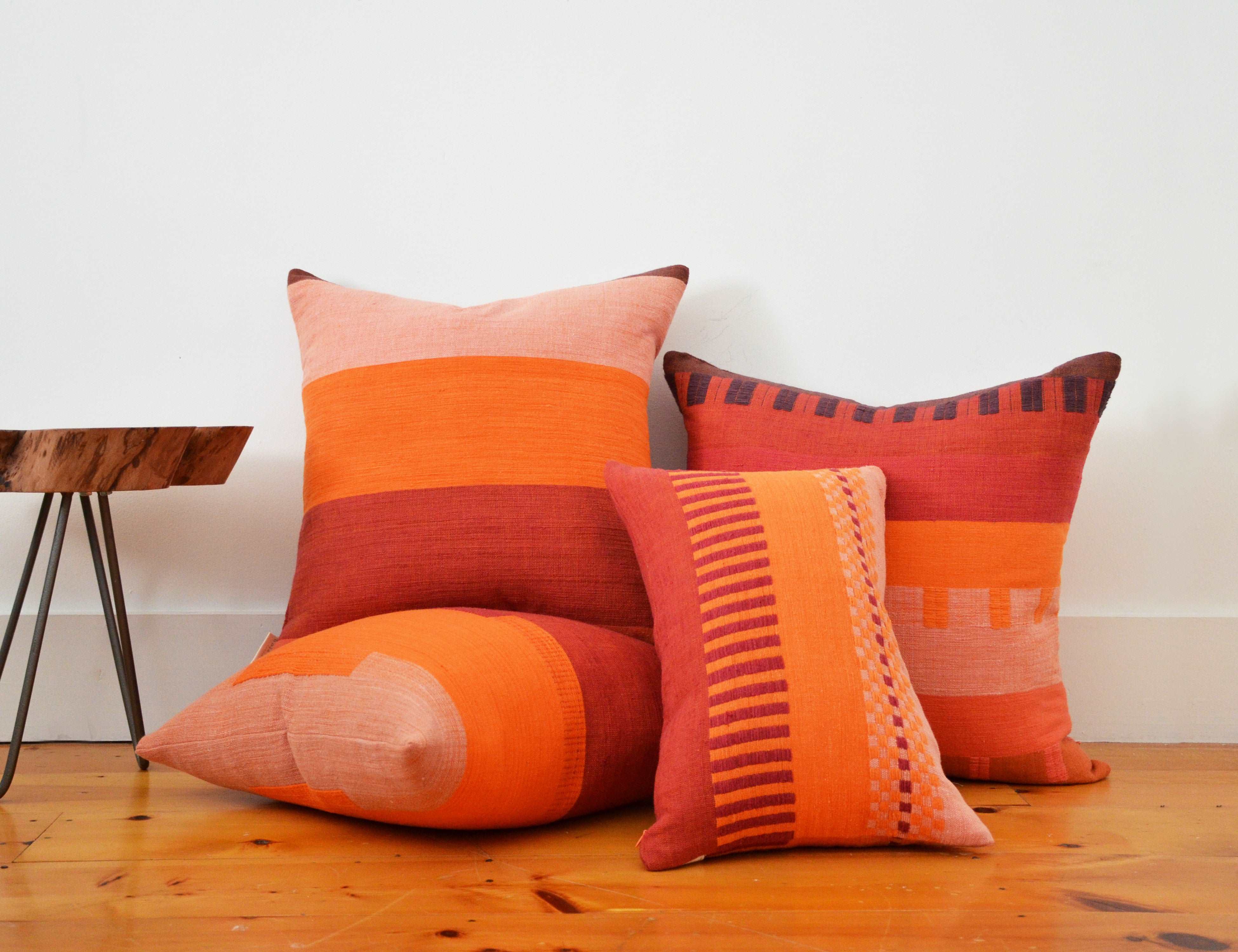 Orange patterned throw pillows best sale