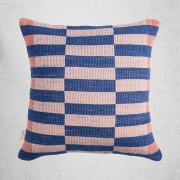 Cape Town Pillow - Blush, Cobalt