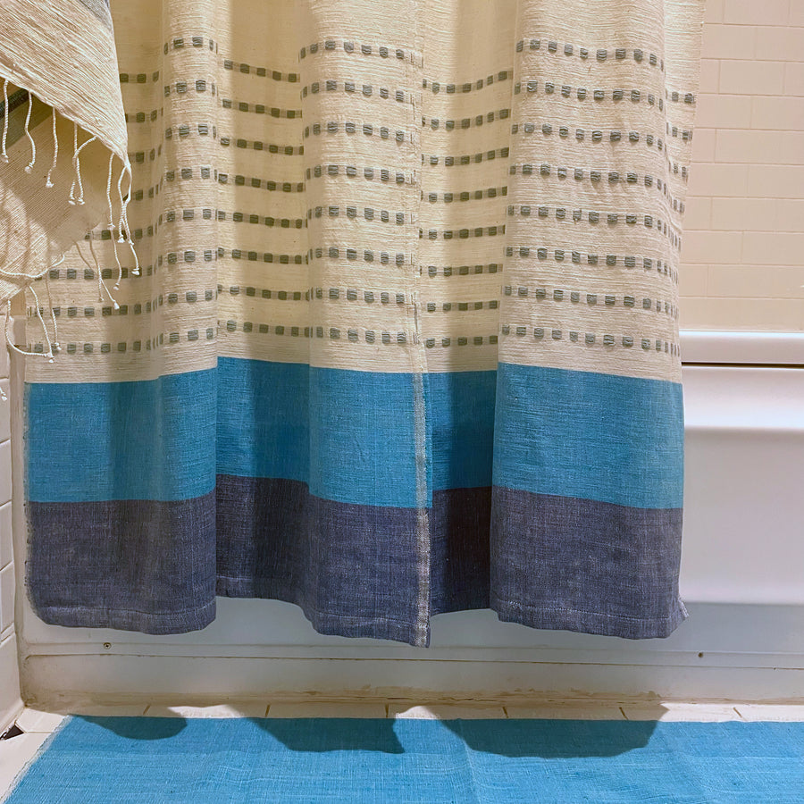 Accra Shower Curtain Azure/Light Blue - Production Sample