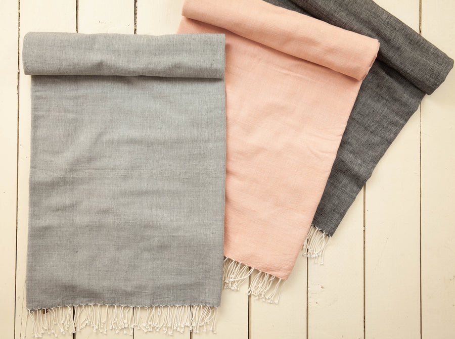 Solid Throw Gray throw and shawl | Bolé Road Textiles