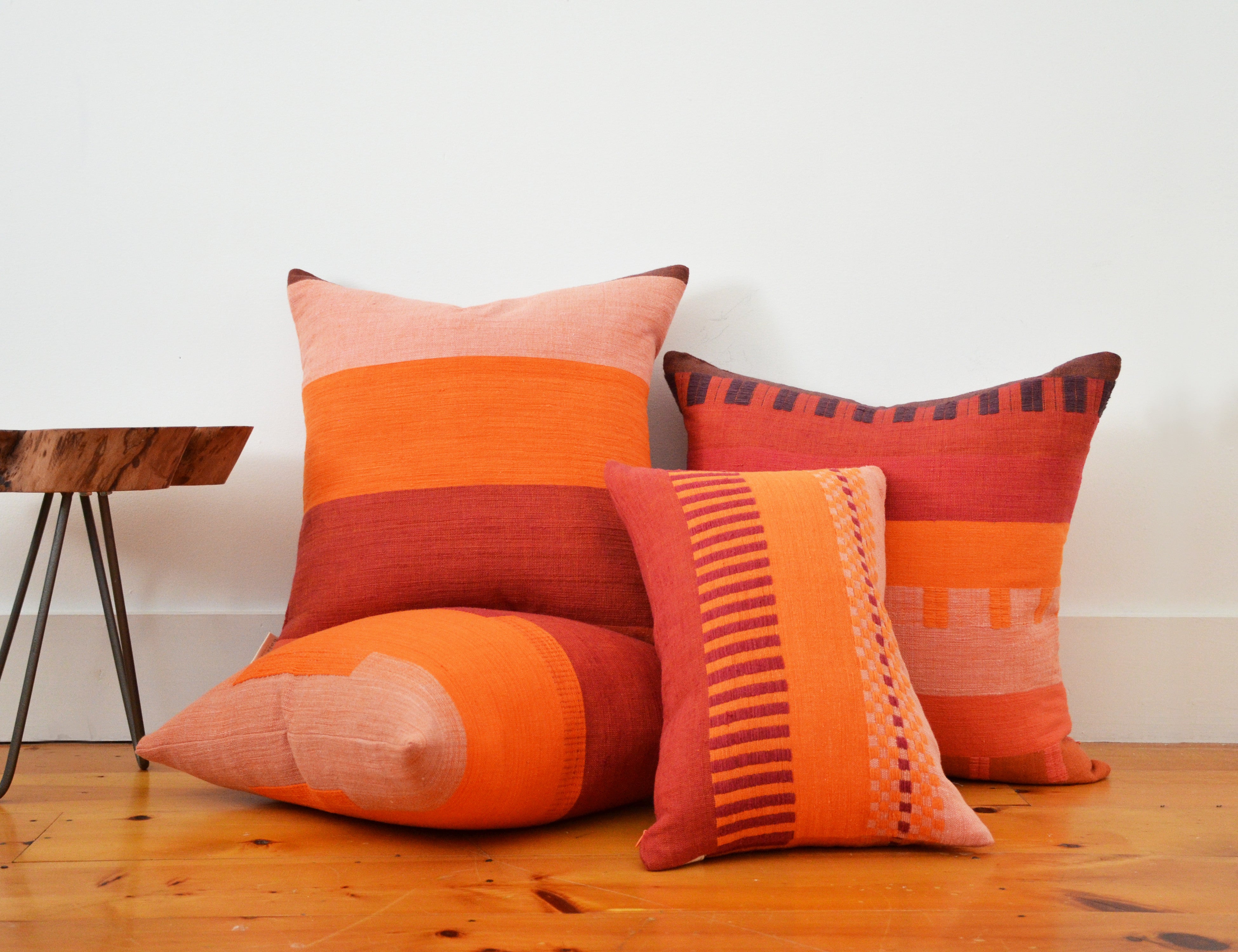 Orange Pink Red Throw Pillow Bole Toad Textiles Bole Road Textiles